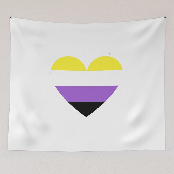 Item preview, Pride Flag Heart - Non-binary Pride - White Background designed and sold by thesassypanda.