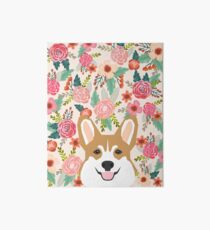 Welsh Corgi florals spring flowers summer garden nature bloom corgi pet portrait gift for corgi owner must haves Art Board