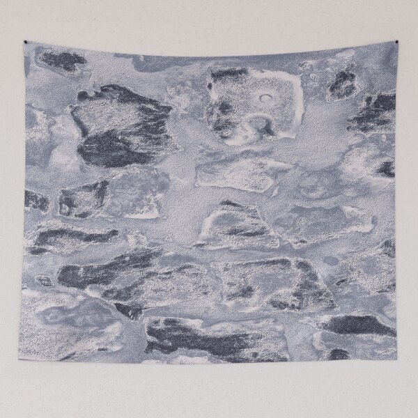Item preview, Rustic platinum blue stone wall designed and sold by SulkaCreative.