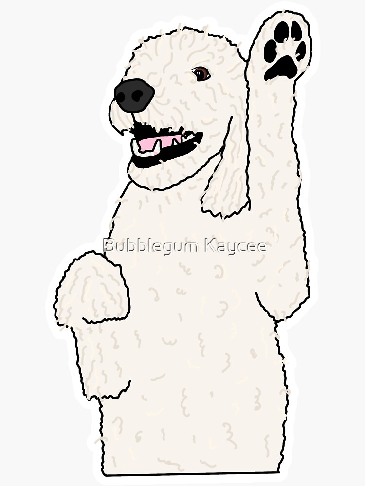 Thumbnail 3 of 3, Sticker, Goldendoodle wave designed and sold by kayceebatman.