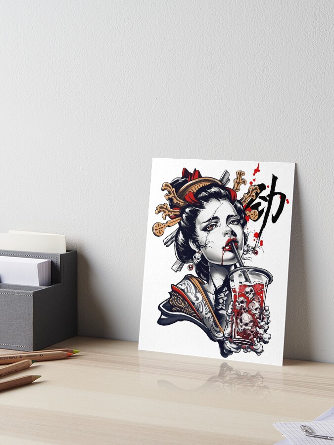 Japanese Geisha Girl Vaporwave Cyberpunk Popart Urban Style