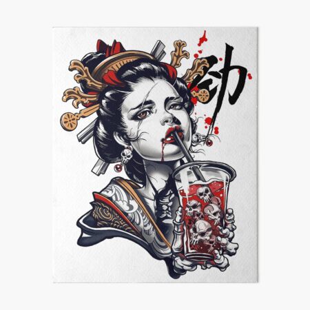 Item preview, Japanisches Geisha-Mädchen Vaporwave Cyberpunk Popart Urban Style designed and sold by OWLvision33.
