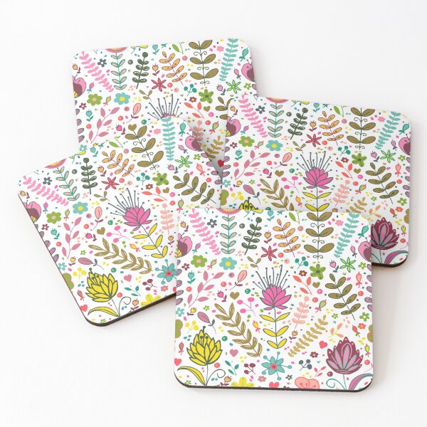 Item preview, flower pattern, colorful flowers, pink flowers, fuchsia flowers, yellow flowers, colorful flowers designed and sold by angelescar.