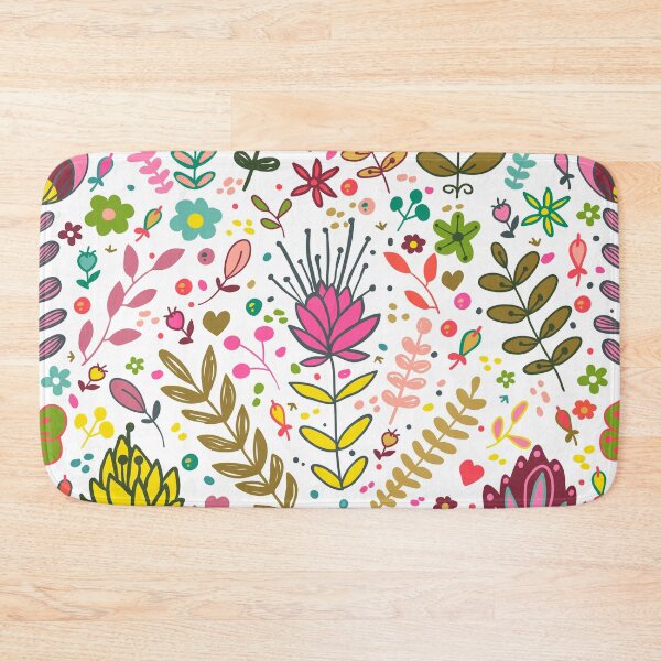 Item preview, flower pattern, colorful flowers, pink flowers, fuchsia flowers, yellow flowers, colorful flowers designed and sold by angelescar.