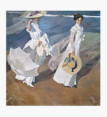 Joaquin Sorolla y Bastida - Strolling along the Seashore 1909 , Fashion , Portrait Photographic Print