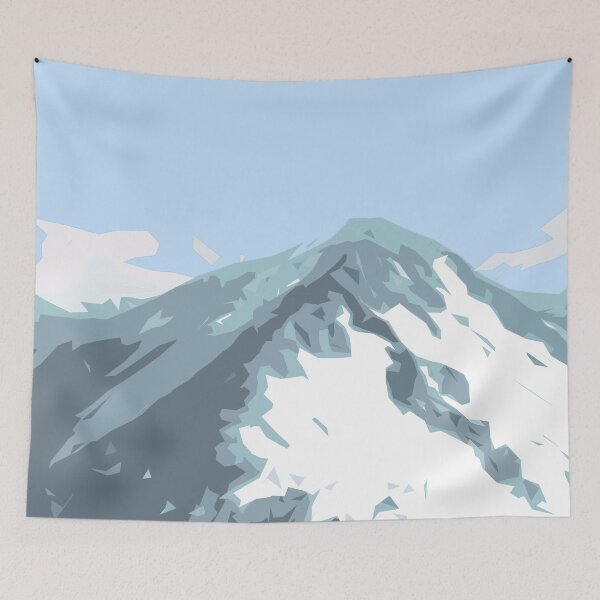 Item preview, Snow Mountains Nature Landscape Alps Idyll Illustration - Winter designed and sold by MadandMean.