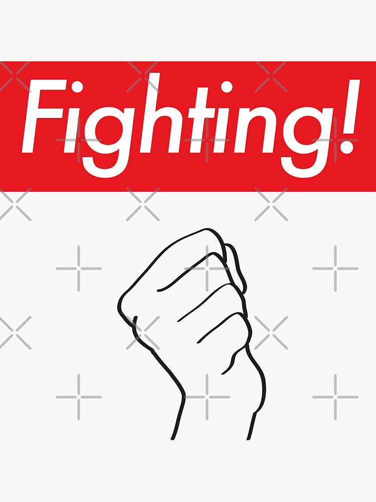 Fighting Hwaiting Korean Saying Fist Strong Power Korean Culture Sticker  for Sale by ibeargifts