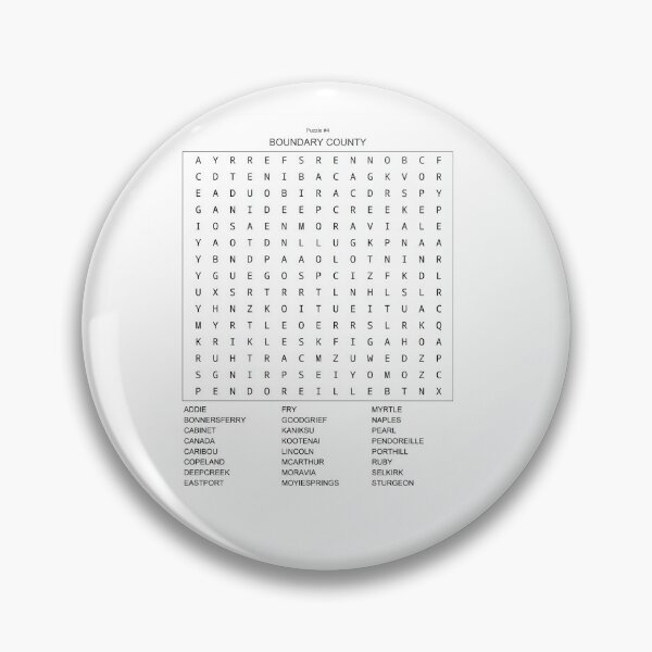 Item preview, Word Search Puzzle:  Boundary County, Idaho designed and sold by Bryan Spellman.