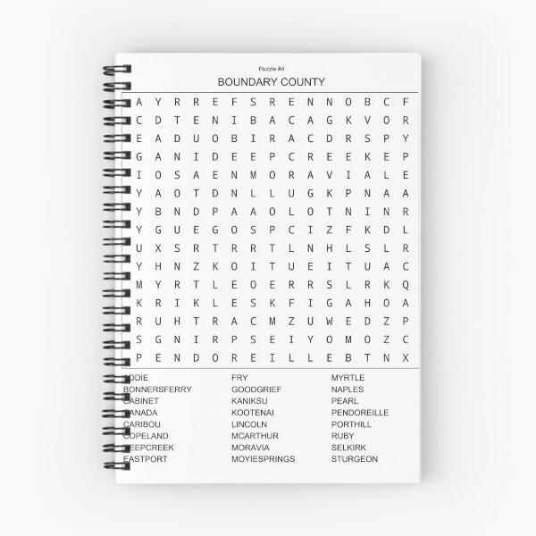 Item preview, Word Search Puzzle:  Boundary County, Idaho designed and sold by Bryan Spellman.