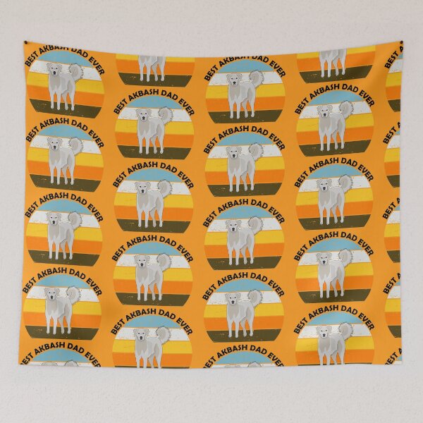 Item preview,  Best akbash dog dad ever vintage orange retro dark text, cute puppy designed and sold by SGS-.