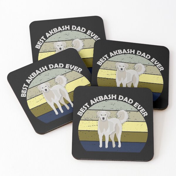 Item preview, Best akbash dog dad ever vintage dark green retro light  text, cute puppy designed and sold by SGS-.