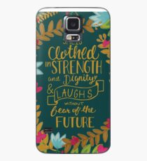 She Is Clothed In Strength And Dignity And Laughs Without Fear Of The Future, Floral Case/Skin for Samsung Galaxy