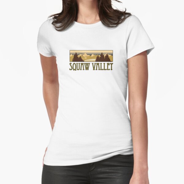 squaw valley ski resort truck stop novelty tee Fitted T-Shirt