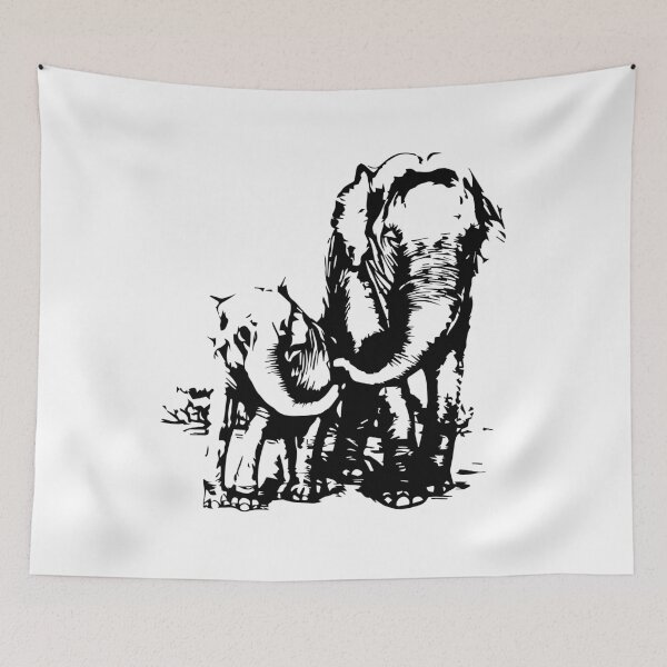 Item preview, Mama Elephant with Baby Elephant Calf designed and sold by malibumanhattan.