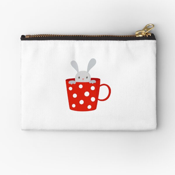 Bunny in cup Zipper Pouch