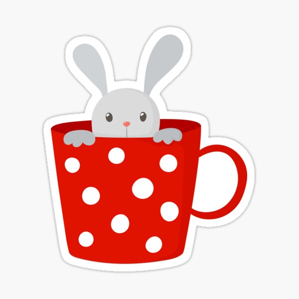 Bunny in cup Sticker