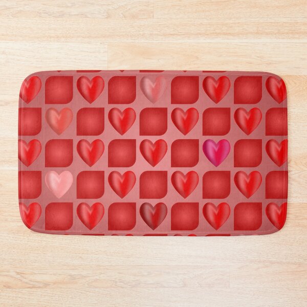 Item preview, Checkered pink background with hearts designed and sold by Iryna Pakhomova.