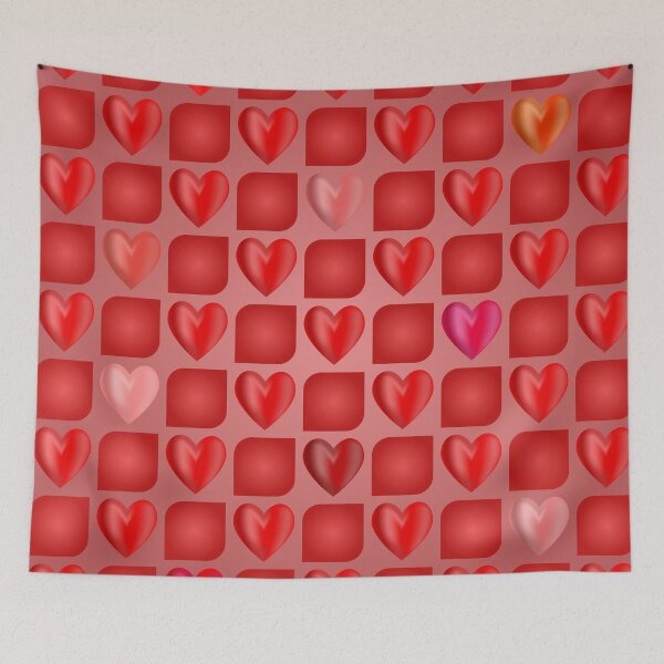 Item preview, Checkered pink background with hearts designed and sold by Iryna Pakhomova.