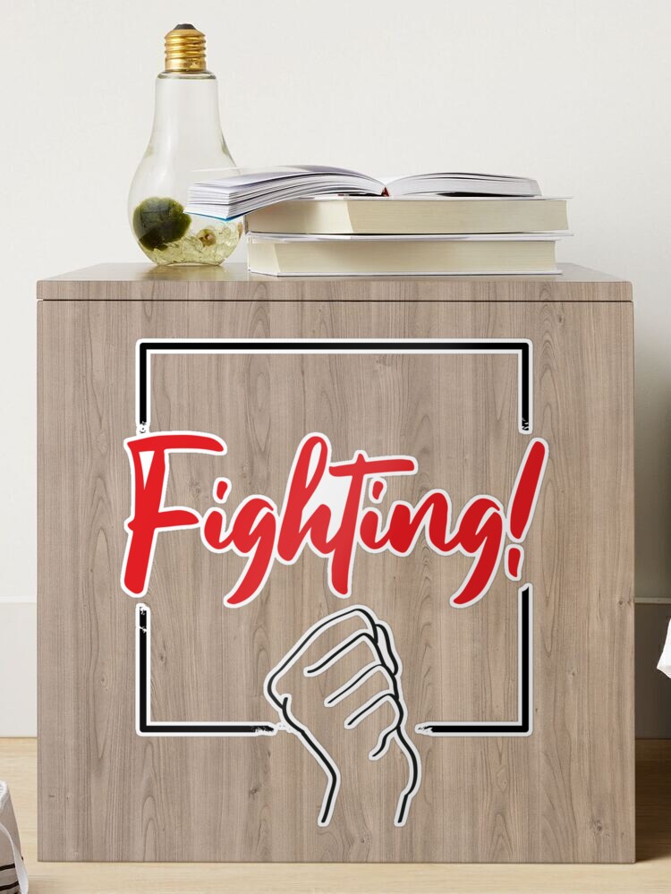 Red Fighting Hwaiting Korean Saying Fist Strong Power Korean Culture  Script Sticker for Sale by ibeargifts