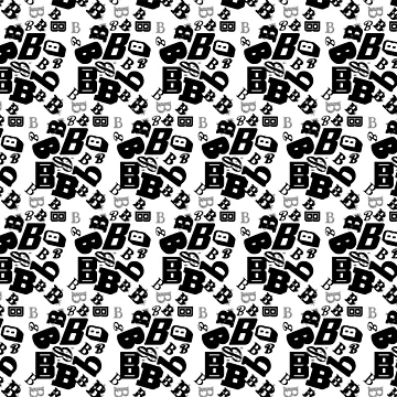 Artwork thumbnail, Random Black Letter B Pattern by Rell1970