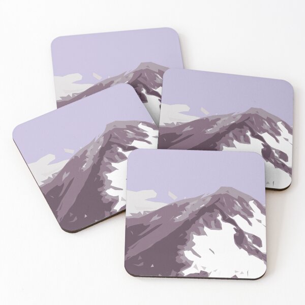 Item preview, Purple Mountains Snow Alps Nature Illustration - Landscape designed and sold by MadandMean.