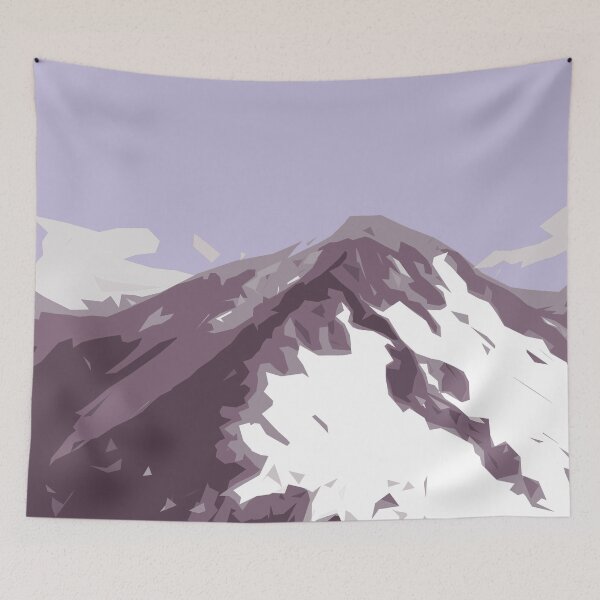 Item preview, Purple Mountains Snow Alps Nature Illustration - Landscape designed and sold by MadandMean.
