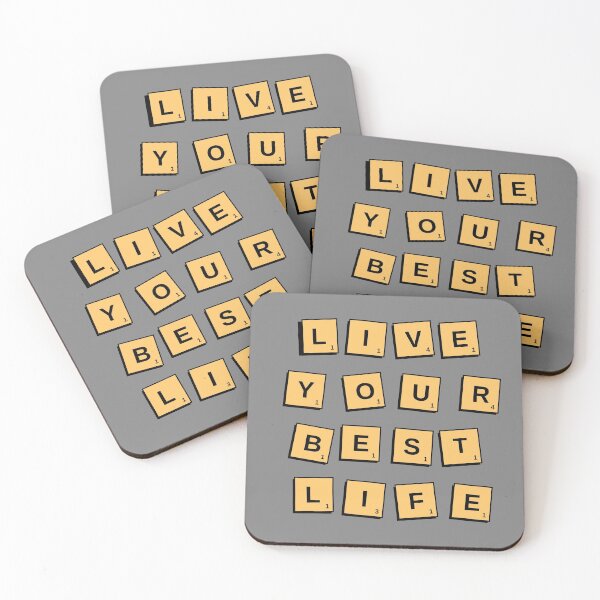 Item preview, Vive tu mejor vida: cita estilo scrabble tiles. designed and sold by Theleochick.