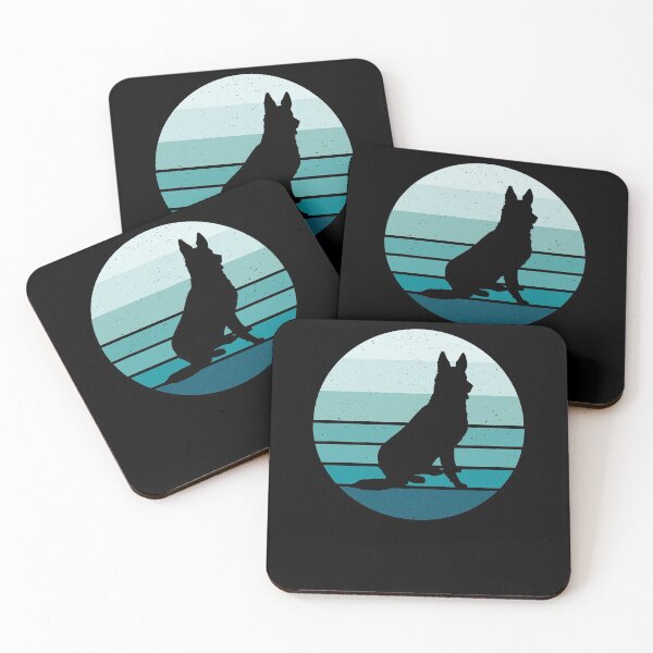 Item preview, German Shepherd Silhouette Blue Distressed designed and sold by HenningMadsen.