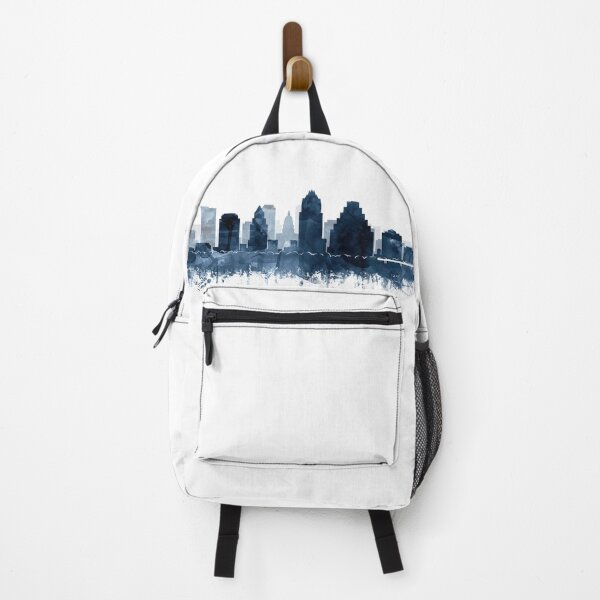 Item preview, Austin Skyline Watercolor Navy Blue by Zouzounio Art designed and sold by zouzounioart.