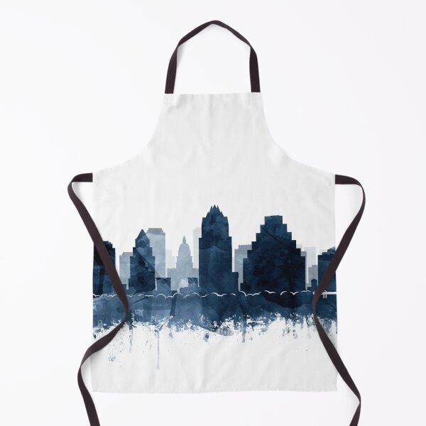 Item preview, Austin Skyline Watercolor Navy Blue by Zouzounio Art designed and sold by zouzounioart.