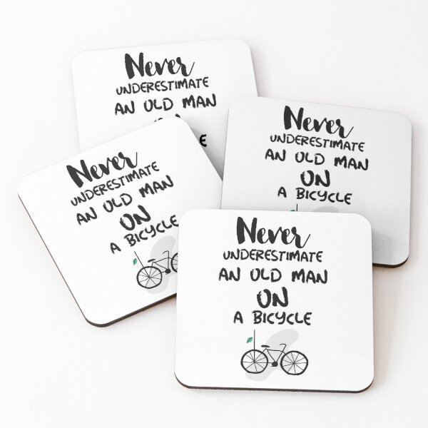 Item preview, Never Underestimate An Old Man on a Bicycle designed and sold by DiscGolfTees.