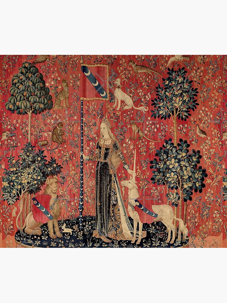 Medieval Unicorn Floral Tapestry by epitomegirl