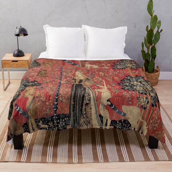 Item preview, Medieval Unicorn Floral Tapestry designed and sold by Epitome Girl.