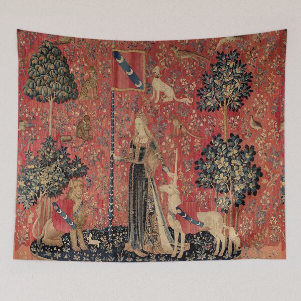 Item preview, Medieval Unicorn Floral Tapestry designed and sold by Epitome Girl.