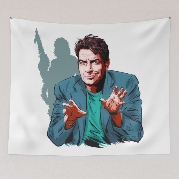 Item preview, Charlie Sheen - An illustration by Paul Cemmick designed and sold by TIGERDAVER.