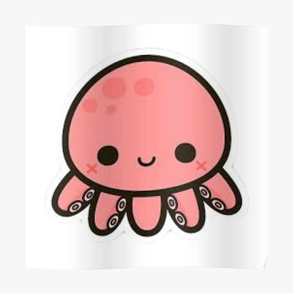 Large cute octopus drawing\