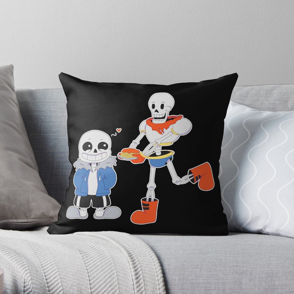 Sale Online Sans and Papyrus Undertale Throw Pillow by Selena Bittersweet TP-UHNM0HZZ
