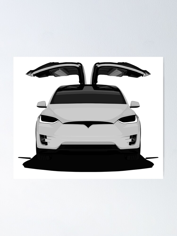 Tesla Model X Poster For Sale By Auto Illustrate Redbubble