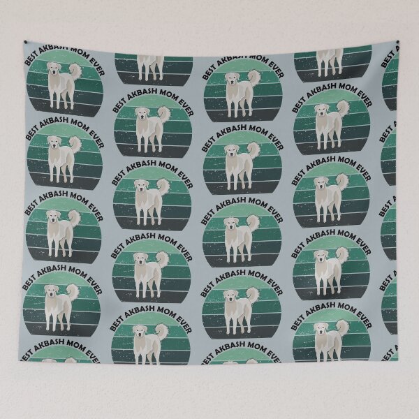 Item preview,  Best akbash dog mom mammy mum  ever vintage green retro dark  text, cute puppy designed and sold by SGS-.