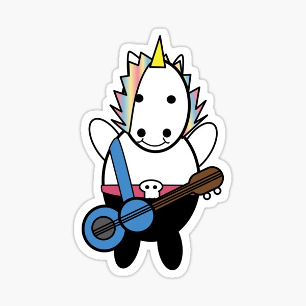 Unicorn Kawaii Punk Bassist Sticker