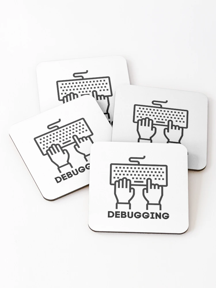 Thumbnail 1 of 5, Coasters (Set of 4), Debugging designed and sold by dev-tats.