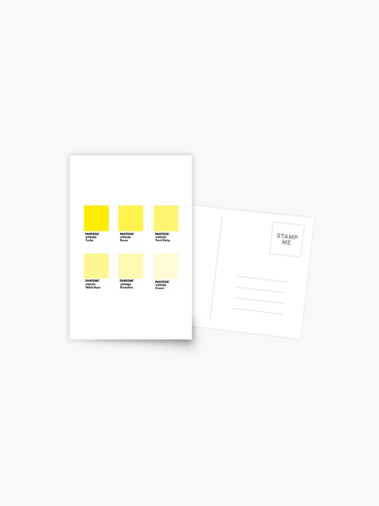 Bright to pastel yellow palette pantone color swatch | Postcard