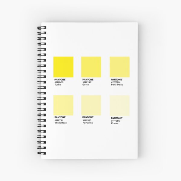 Bright to pastel yellow palette pantone color swatch Spiral Notebook