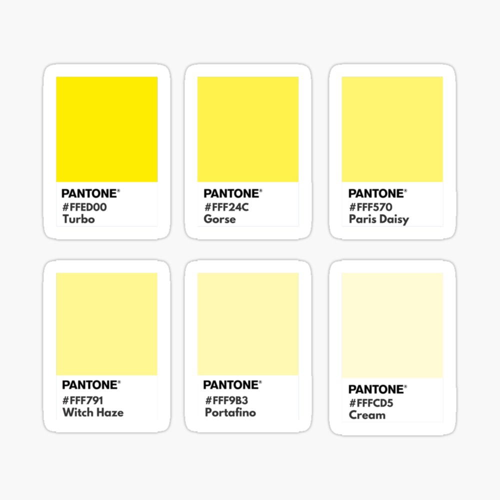 Lienzo «Muestra de color pantone de paleta de amarillo brillante a pastel»  de softlycarol | Redbubble