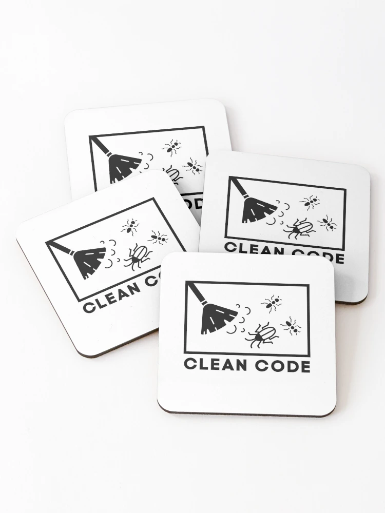 Thumbnail 1 of 5, Coasters (Set of 4), Clean Code designed and sold by dev-tats.