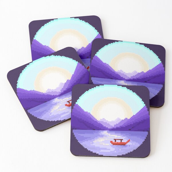 Item preview, Pixelated Red Boat and Sunrise designed and sold by HopeDetour.
