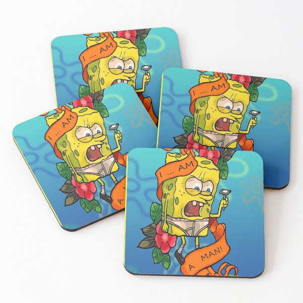 Item preview, Spongebob - Shaving - I am a man - Fan Art designed and sold by aalkahalah.