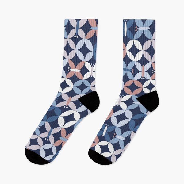 Item preview, Butterflies in white, blue and rose on dark blue designed and sold by colorofmagic.