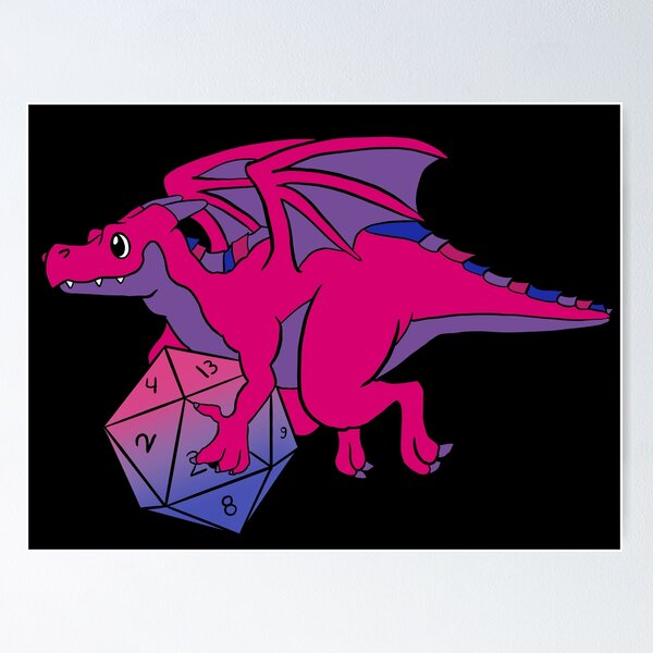 Item preview, DnD Bi Pride Dragon Dice, Bisexual D20 designed and sold by MickTilio.