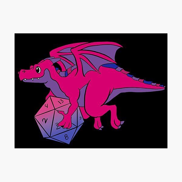 Item preview, DnD Bi Pride Dragon Dice, Bisexual D20 designed and sold by MickTilio.